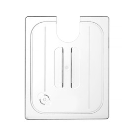 HENDI Gastronorm Lid with Sous Vide Stick Cut-Out, for Gastronorm Containers, Temperature Resistant from -40° to 110°C, Dishwasher Safe, GN 1/2, 265 x 325 mm, Transparent, Polycarbonate