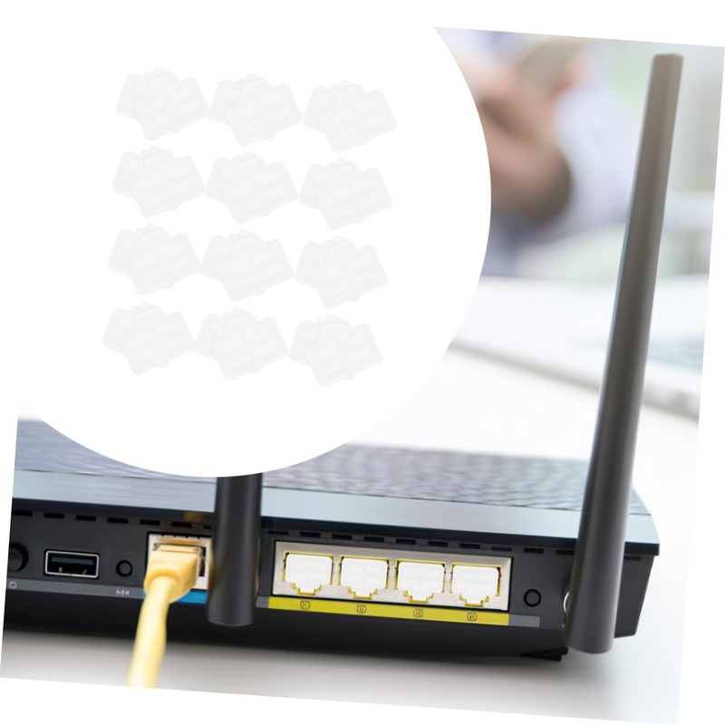 Gatuida 50pcs Ethernet Port Dust Replacement Caps Anti-dust Protector for