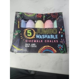 Jumbo Chalk Jumbo 5 PCS Non-Toxic Washable Outdoor Set Safe & Non-Toxic New Sidewalk