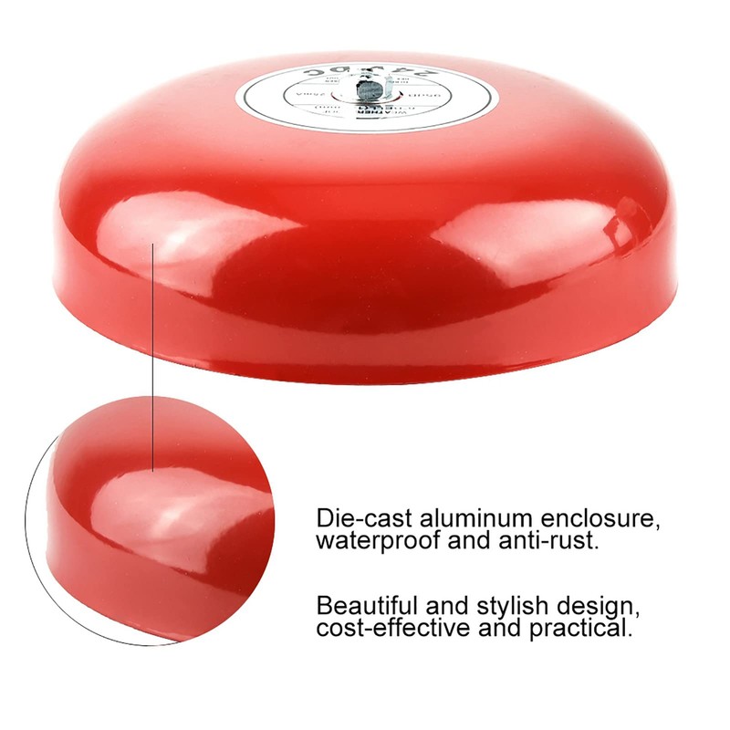 Fire School Safety Fire Alarm Bell, 24V Metal Round Alarm,