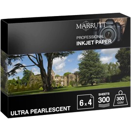 Marrutt 300gsm Ultra Pearlescent Hi-White Inkjet Photo Paper: 6" x 4" - 300 Sheets