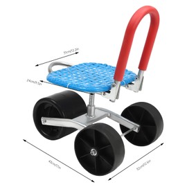 ReqianXH Garden Cart Rolling Stool Gardening Helper with 3 Wheels Heavy Duty High-Carbon Steel Cart 360° Rotation Seat and Adjustable Height, 330lbs Bearing Capacity for Squatting Operation Users