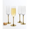 Martha Stewart Gold Stem Champagne Flutes Set of 4, NEW!!!!!