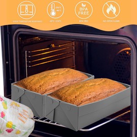 Tutamaz 2 Stück Brotbackform Silikon, Kastenform Kuchen Antihaft-Silikonbackform Kastenform, Bread Baking Mould kastenform brot perfekt für Kuchen, Brot und Aufläufe, BPA-freie