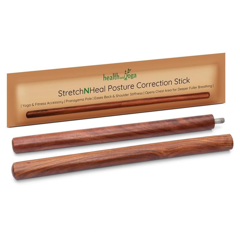 StretchNHeal Multipurpose Wooden Pranayama Stick – Lung Opener for Fuller