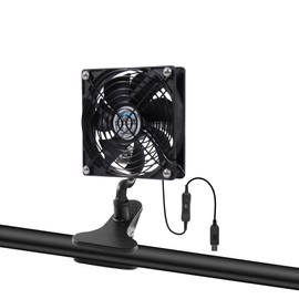 4.72" Clip on Fan Clamp Cooling Fan with On/Off Switch Cable for Desk, Bed, Car & Camping and More
