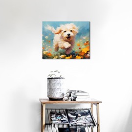 TISHIRON Paint by Numbers for Adults Beginners, Dog Painting by Numbers, Paint by Numbers, Paint by Numbers, Junior DIY Painting by Numbers for Adults, on Canvas, Home Decoration, 40 x 50 cm