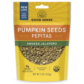 Good Sense Jalapeno Smokehouse Pepitas (Pumpkin Seeds), Spicy & Savory Snack, 5 oz Resealable Bag – Non-GMO, Plant Protein, Kosher