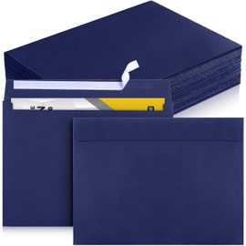 100 Pcs 9 x 12 Open End Booklet Envelope 80 lb 120gsm Catalog Envelopes with Closure for Mailing Catalog Financial Document Magazine Pamphlet Business(Navy)