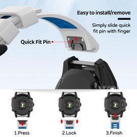 U-LIMVE Watch Band for Garmin Fenix 7 Pro/Fenix 7/Fenix 6/Fenix 6 Pro/Fenix 5/Epix Pro 47mm, 22mm Silicone QuickFit Replacement Bands for Garmin Forerunner 965/955/945/935