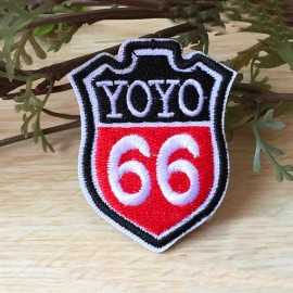 unbranded yoyo Route 66 Patch - Red/Black Rt. 66 Badge  (Iron on) 2554