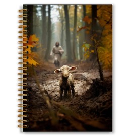 Foritho Christian Notebook, Bible He Left the 99 to Find Me Journal, Religious Prayer Scripture Journals for Writing, Jesus Gifts for Women Journal Journaling, Spiral Notebook 5.5x8.3 Inch