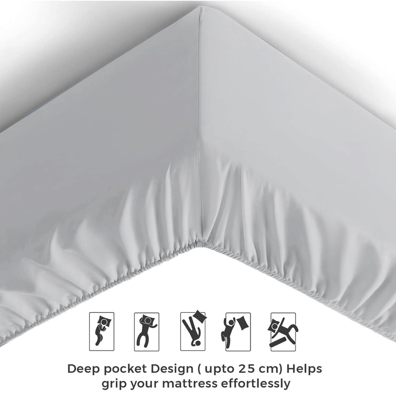 Aspire Homeware King Size Fitted Sheets - 25 cm Deep