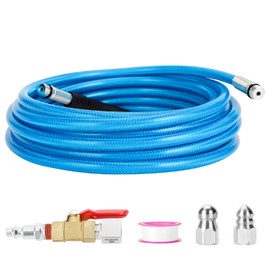 V2ine Cyclone Home Dryer Vent Duct Cleaning Kit：23feet Pressure Hose + 2 Jetter Nozzle + 1/4 Air Quick Connect+ Ball Valve