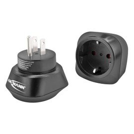 ANSMANN Travel Adaptor USA - Schuko Travel Plug EU to USA with Protection Class 1 & 2 - Travel Adapter for Travel to China USA Canada Brazil Thailand Philippines Japan Mexico South America Cuba etc.