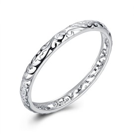 KACON Sterling Silver Bangle Bracelet, Fashion Simple Open Bangles Cuff bracelets for Women