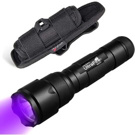 UltraFire Torcia UV 395nm, Luce UV con Messa a Fuoco Regolabile, Lampada Ultravioletta LED 5W, Lampada UV a Modalità Singola con Fondina, per Resina Indurente, Rilevatore di Perdite, 502UV