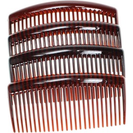 4 Pack 9cm Tort Brown Hair Side Combs Slides Grips by Glitz4Girlz