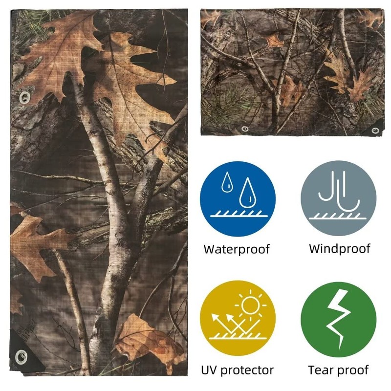 LOOGU Heavy Duty Waterproof Tarp, Bionic Tree Camo Multi Purpose