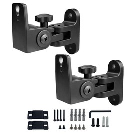 Howonder-pro Speaker Wall Mount, Speaker Mount Wall ，All Aluminum Speaker Wall Mount Bracket for Small Speakers Swivel & Tilt,Hold up to 30lbs,HD-318(2Packs Black)