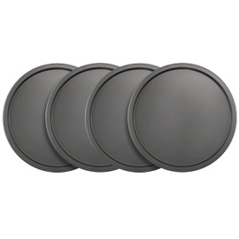 GoodCook Set of 4 Nonstick Steel 10" Personal Pizza Pans Set, Gray