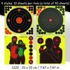 40 Sheets Reactive Shooting Target, 8 in Bullseye Reactive Shooting