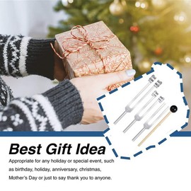 Zicojia (128Hz, 256Hz, 512Hz) Tuning Fork Set, Tuning Forks with Reflex Hammer for Chakra/Healing/Sound Therapy/Repair