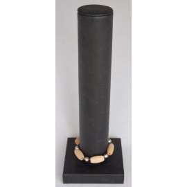 IntegrityBeforeRiches Hair Band Bangle Bracelet Display Black Faux Leather 4 1/4" Dia. x 13"H