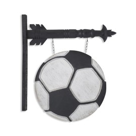 K&K Interiors Soccer Ball Arrow Replacement, 13.25-inches Height, Polyresin and Metal, Home Decor and Accessories