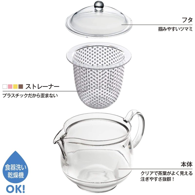 Akebono Sangyo TW-3733 Clear Teapot, 25.7 fl oz (730 ml),