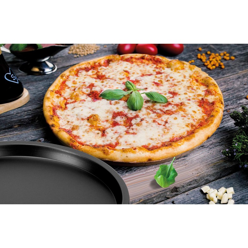 FORMEGOLOSE, Stainless Steel Pizza Pan 32 cm Double Layer Non-Stick