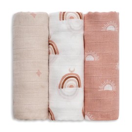 GLLQUEN BABY Muslin Squares Cloth for Baby, 3pack 70cm x 70cm Cotton Burp Cloths for Newborn, Absorbent & Breathable and Ideal to Clean, Wipe & Cover Newborns