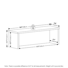 Furinno Helena 18-Inch Kitchen Counter Stackable Organizer Shelf, Light Marble, Set of 2
