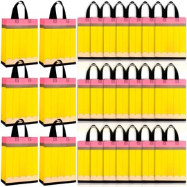 24Pcs Pencil Tote Bags Back to School Gift Bags for Non Woven Pencil Gift Bulk Reusable Treat Bag for Teacher Appreciation Gift Handbags for First Day Back to School Party Favor Classroom Decor