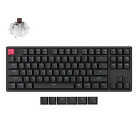 Keychron K8 Version 2 TKL Wireless Mechanical Keyboard, QMK/Launcher Bluetooth 5.2/Wired, RGB Backlit Shine-Through PBT Keycaps, Super Brown Switch, Aluminum Frame for Mac Windows Linux