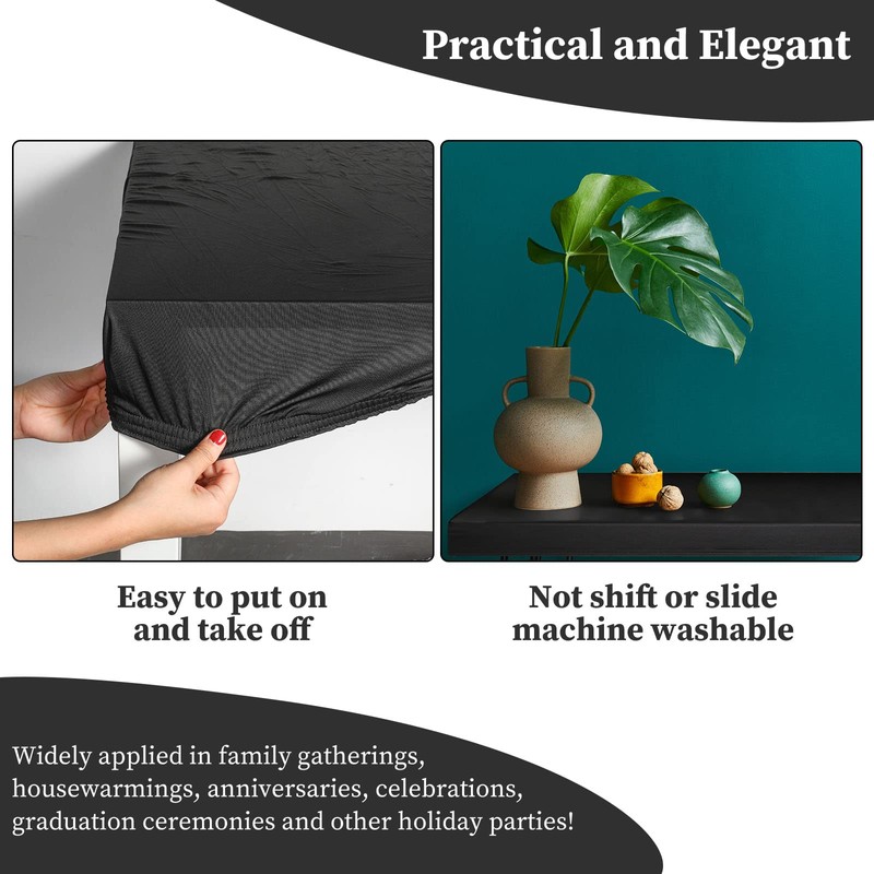 Tegeme 4 Pieces Card Table Covers Stretchable Fitted Cocktail Card