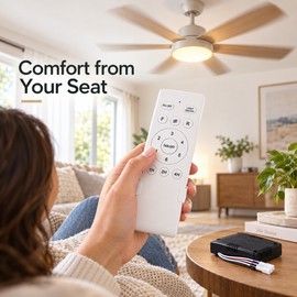 Universal 6-Speed DC Ceiling Fan Remote Control Kit with Receiver and Timer