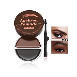 DLZZRS 2-In-1 Eyebrow Cream & Eyebrow Gel, Clear Waterproof Brow Gel Glue Eyebrow Styling Eyebrow Long Lasting Sweat-proof High Pigmented Eyebrow Color (#03 DARK BROWN & BLACK)