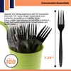Concession Essentials 7.25" Heavy Weight Plastic Black unwrapped Forks- Pack