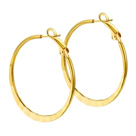 Bandmax Women's / Girls' Hoop Earrings Stainless Steel Round Earrings Size 30/40/60/80 mm Oversized Hoop Earrings for Birthday/Valentine's Day/Oktoberfest/Christmas, Metal, No Gemstone