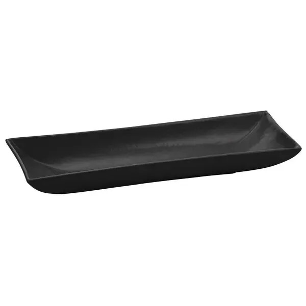 TableCraft CW11046BK Rectangular Cast Aluminum 18" x 6" Flared Platter