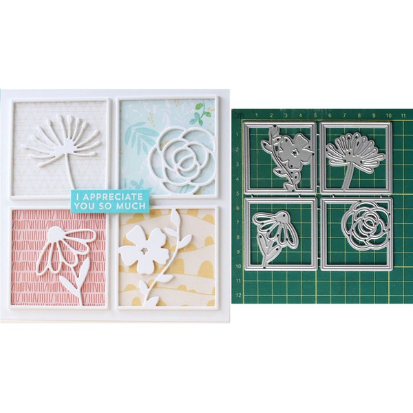 Mvchifay Cutting Dies Metal Stencils Scrapbooking Tool DIY Craft Carbon