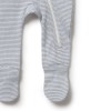 Wilson & Frenchy Organic Stripe Rib Zipsuit with Feet -