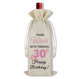 Ximalun 30th Birthday Gifts for Women 30th Birthday Party Decoration Wine Bag for Her 30 Years Old Birthday Gifts for Best Friend Sister Daughter Granddaughter Niece Girlfriend Wife