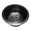 BIGYOUZI 12In Round Black Kitchen sink 304 Stainless Steel Countertop