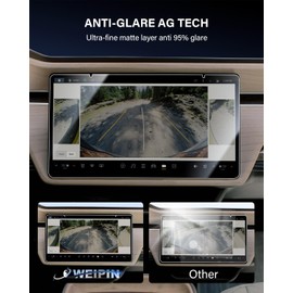 WEIPIN For 2022-2025 R1T& R1S Screen Protector Matte Anti-Glare Tempered Glass Touchscreen *1 + Dashboard *1 + Back Display *1 Accessories 9H Hardness Glass - No More Glare&Fingerprint