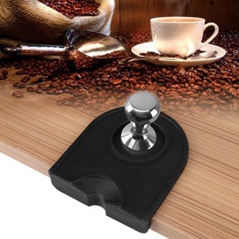 Esterilla para Manipular Café Multifunción Espesar Antideslizante Estación de Resistencia a Desgaste Soporte Antideslizante para Estera Espresso de Silicona(negro)