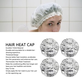 10Pcs Aluminum Foil Hair Heat for Deep Conditioning, Reusable Hair Processing for Home and Salon Use, Tin Foil Hat & Deep Conditioning Heat for Hair Treatments
