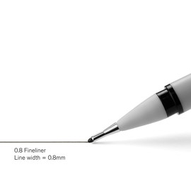 Winsor & Newton Fineliner - Bolígrafo de punta fina, punta de 0,8 mm, color negro
