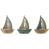 Dekoleidenschaft 3 Mini Wooden Sailing Boats, 10 x 12 cm,